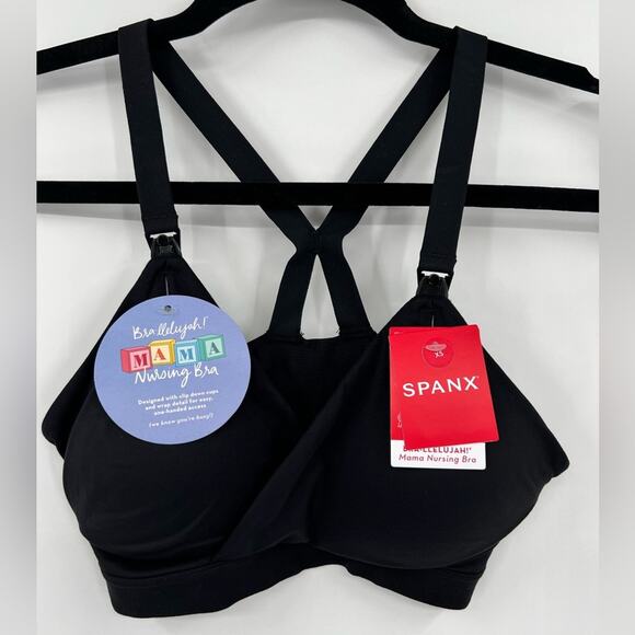🆕 NWT SPANX Bra-llelujah Mama Nursing Bra Maternity Very Black Clip Down Cup XS - Picture 8 of 16